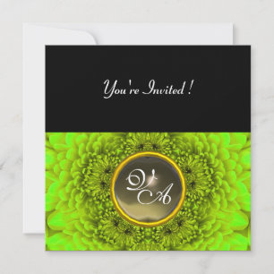 Invitation DAHLIA VERT, AGATA, vert vif jaune noir