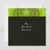 Invitation DAHLIA VERT, ÉMERAUDE, Vert Clair, Soirée Noire (Dos)