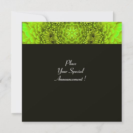 Invitation DAHLIA VERT, JADE, vert vif jaune noir (Dos)