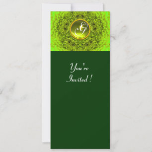 Invitation DAHLIA VERT, TOPAZE, vert brillant noir jaune