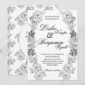 Invitation Dahlia Wreath (Devant / Derrière)