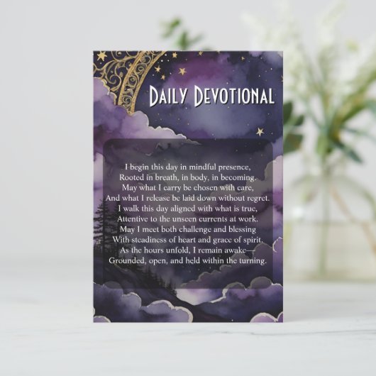 Invitation Daily Devotional Pagan Prayer Pocket Ritual Card (Debout devant)