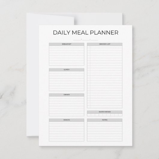 Invitation Daily Meal Planner | Simple Minimalistic Clean (Devant)