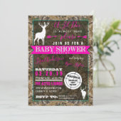 Invitation Daine de baby shower de fille de Camo de chasse (Debout devant)
