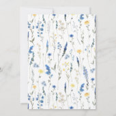 Invitation Dainty Blue Wild Flowers Simple Fête des mariées m (Dos)