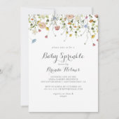 Invitation Dainty coloré Fleurs sauvages Baby Sprinker (Devant)