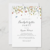 Invitation Dainty colorée Fleurs sauvages Bachelorette Party (Devant)