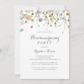 Invitation Dainty colorée Fleurs sauvages Fête de réchauffeme (Devant)