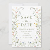 Invitation Dainty Delicate Fleur sauvage Floral Enregistrer L (Devant)