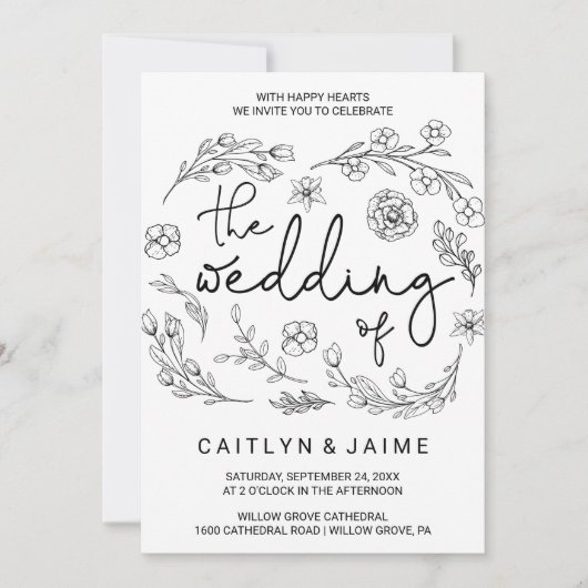 Invitation Dainty Elegance Le Mariage De (Devant)