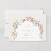 Invitation Dainty Floral Arch site QR CODE mariage RSVP (Devant)