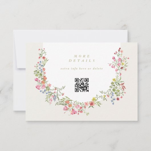 Invitation Dainty Floral Arch site QR CODE mariage RSVP (Dos)
