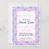 Invitation Dainty Floral Pattern Anniversaire Célébration (Devant)