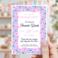 Dainty Floral Pattern Anniversaire Célébration