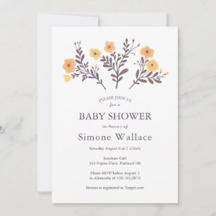 Invitation Dainty Florals Élégant BABY SHOWER CHic PERSONNALI
