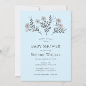 Invitation Dainty Florals Élégant BABY SHOWER CHic PERSONNALI (Devant)