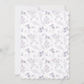 Invitation Dainty Purple Aquarelle Fleurs Filles Baby shower (Dos)