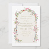 Invitation Dainty romantic floral arch QR Code Wedding (Devant)