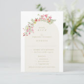 Invitation dainty romantique à fleurs mariage numérique RSVP (Debout devant)