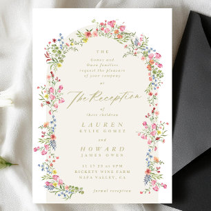 Invitation dainty romantique arc fleurie jardin de printemps 