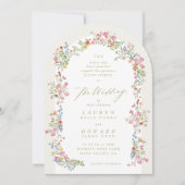 Invitation dainty romantique arche fleurie printemps jardin m (Devant)