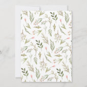 Invitation Dainty Rose Floral & Fête des mariées verte (Dos)