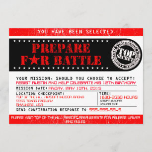 Invitation d'Airsoft "Préparez-vous à la bataille"