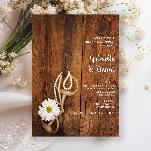 Invitation Daisée blanche et dîner de répétition occidentale 