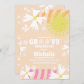 Invitation Daisée d'été Super Sun Rainbow Baby shower (Devant / Derrière)