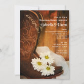 Invitation Daisées et bottes de cowboy Dîner de répétition oc (Devant)