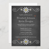 Invitation Daisers et Ladybugs Rustic Chalkboard Mariage (Devant / Derrière)