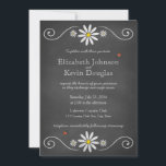 Invitation Daisers et Ladybugs Rustic Chalkboard Mariage<br><div class="desc">Carton de style faire-part de mariage rustique gris foncé avec marguerites et fleurs bouclés haut et bas,  coccinelles mignonnes et typographie personnalisable mixte par katz_d_zynes | Une partie de la collection de Mariages de katzdzynes' Daisies and Ladybugs Rustic Chalkboard >> https://www.zazzle.com/collections/119167309747130479</div>