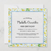 Invitation Daises & Blue Bicyclette fête d'anniversaire (Dos)