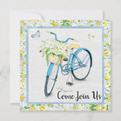 Invitation Daises & Blue Bicyclette fête d'anniversaire (Devant)
