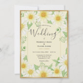 Invitation Daisies Aquarelle Floral Moderne Mariage Invitati (Devant)