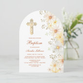 Invitation Daisies Arch Baptême (Debout devant)
