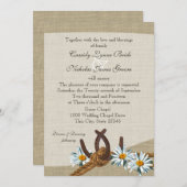 Invitation Daisies de l'Ouest et fer à cheval (Devant / Derrière)