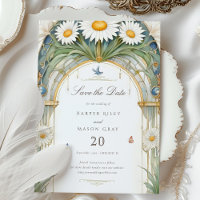 Daisies Enregistrer la date Golden Elegance