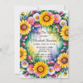 Invitation Daisies et Baby shower Fleur sauvage fille (Devant)