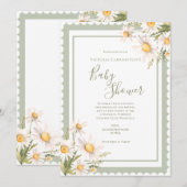 Invitation Daisies Floral Élégant Baby shower (Devant / Derrière)