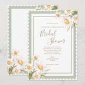 Invitation Daisies Floral Élégante Fête des mariées (Devant / Derrière)