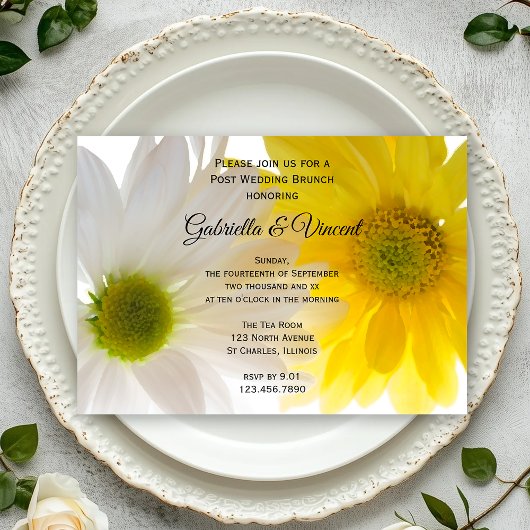 Invitation Daisies jaunes et blanches Brunch de lendemain de 