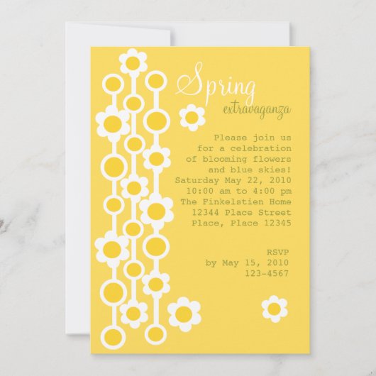 Invitation Daisies pointillées no 1 (Devant)