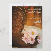 Invitation Daisies roses Dîner de répétition Mariage Boots Co (Devant)