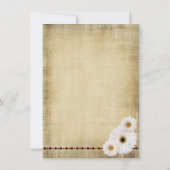 Invitation Daisies rustiques de pays Vintage Mariage Invitati (Dos)