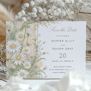 Invitation Daisies rustiques Enregistrer le Mariage de date