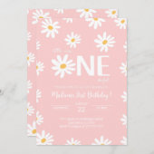 Invitation Daisy 1er anniversaire (Devant / Derrière)
