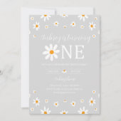 Invitation Daisy 1er anniversaire Grey (Devant)
