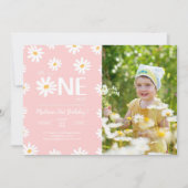 Invitation Daisy 1er anniversaire Photo (Devant)