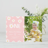 Invitation Daisy 1er anniversaire Photo (Debout devant)